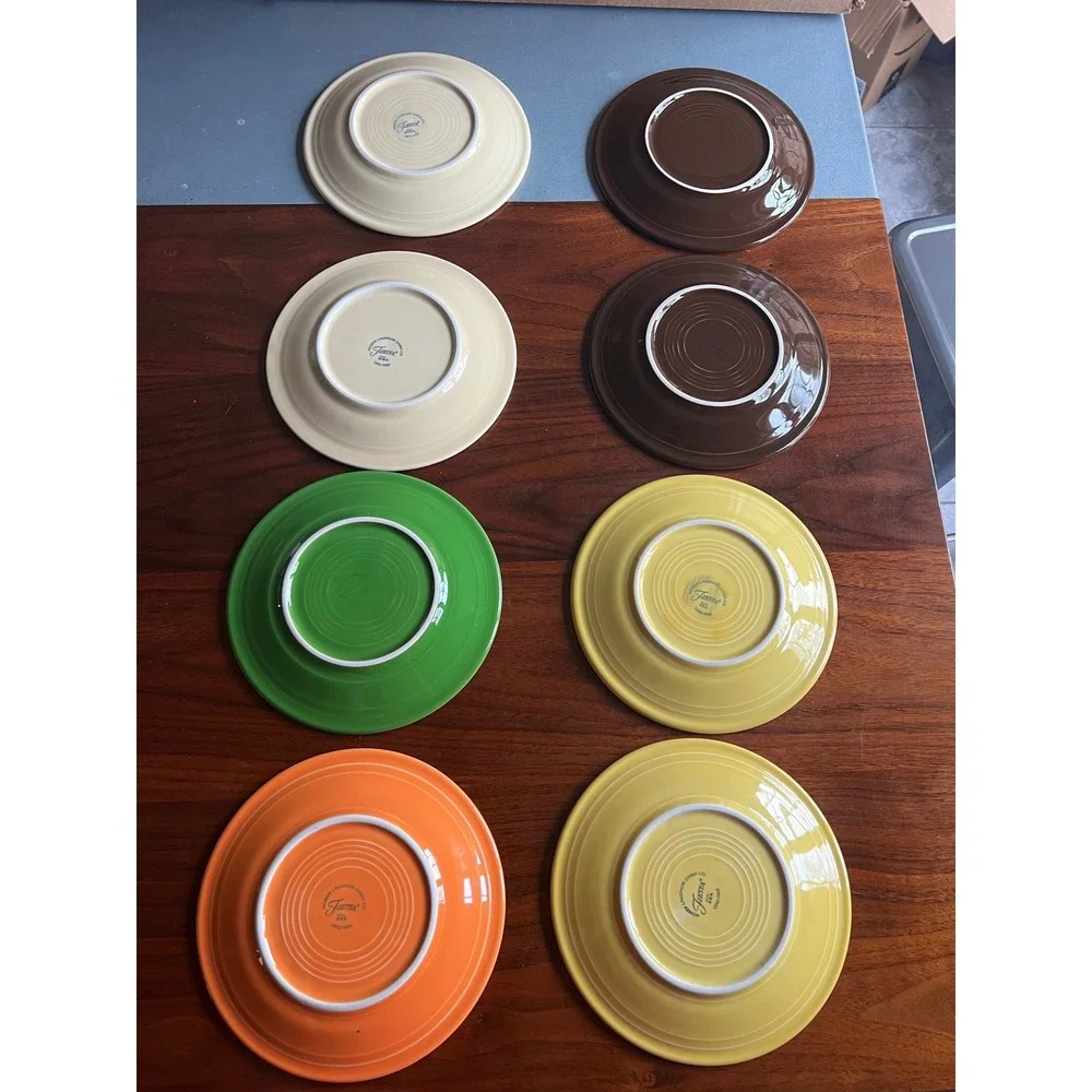 Fiesta Homer Laughlin China Co Lead Free Plates Set Of 8 Vibrant‎ Colors Vintage